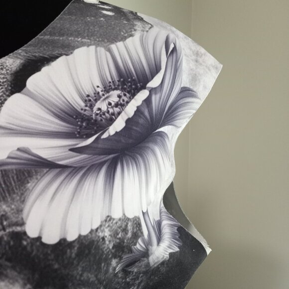 SIMPLY COUTURE LASER CUT SHIRT DRESS BLACK|WHITE|PURPLE SLEEVELESS WOMEN SIZE 14 - Picture 4 of 7